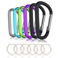 6Pcs Carabiner Caribeaner Clip,3'' Large Aluminum D Ring Shape Carabeaner Keychain Hook