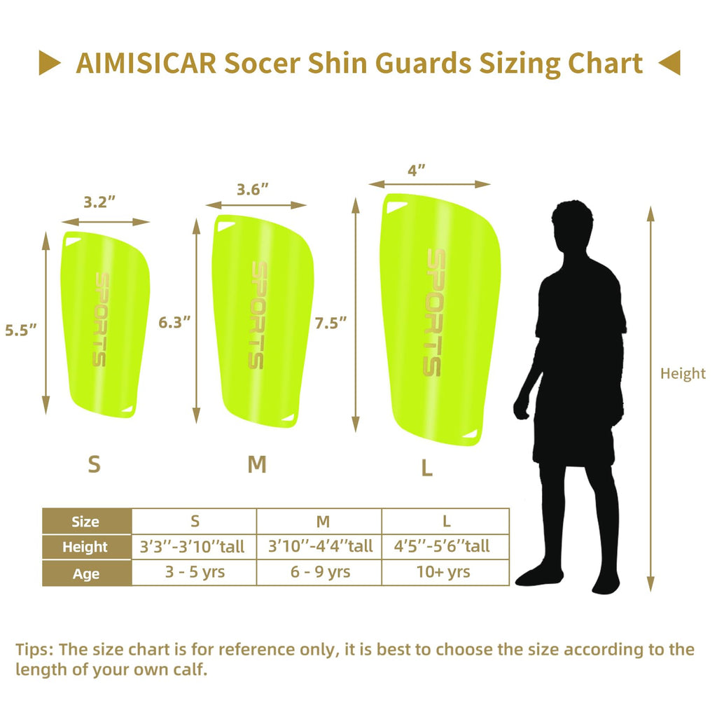 Aimisicar Kids Youth Soccer Shin Guards, Shin Pads And Shin Guard Sleeves For 3-15 Years Old Boys And Girls For Football Games,