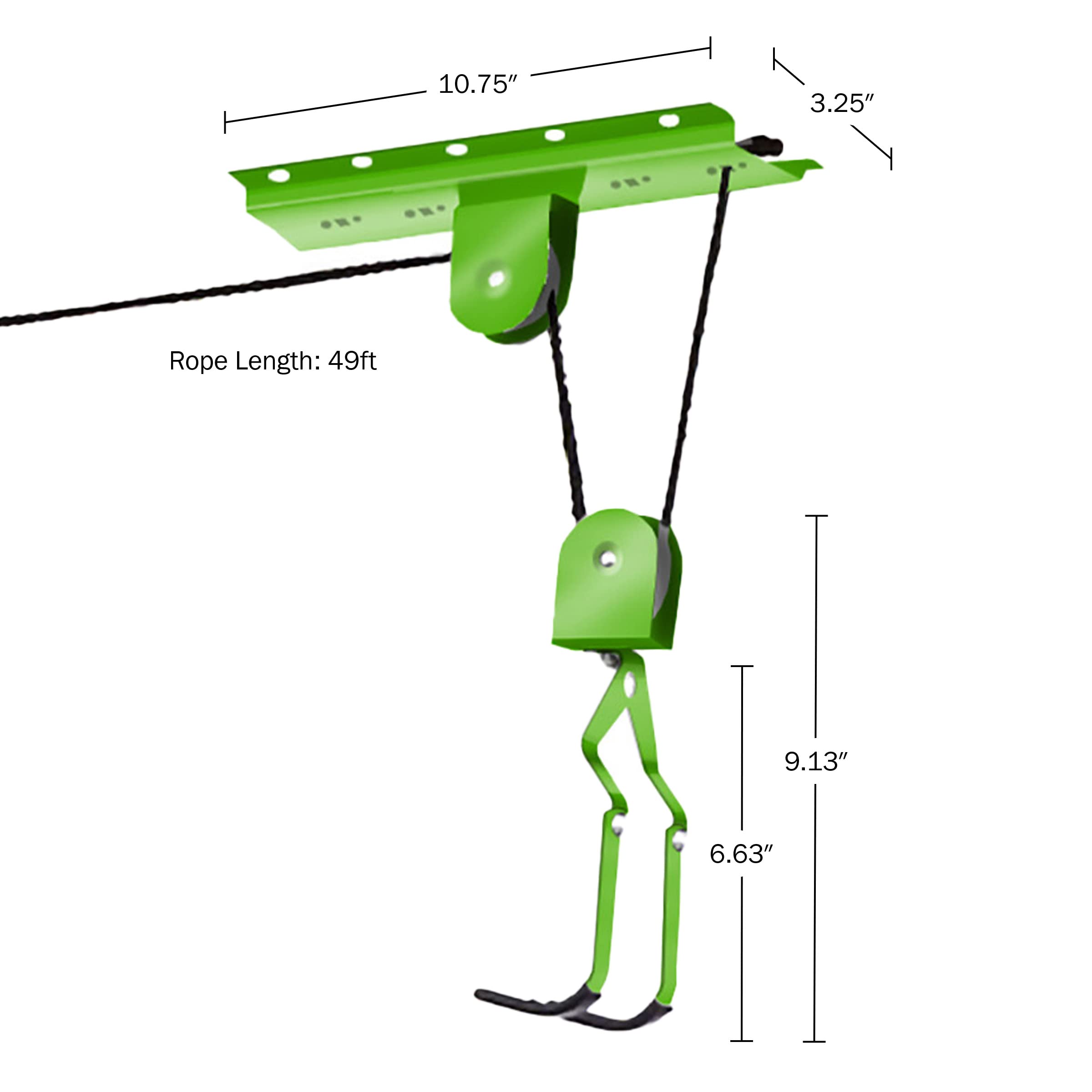 Bike Hanger Set - Set Of 2 Overhead Pulley System Bike Hangers For Garage With 100Lb Capacity For Bicycles By Rad Sportz