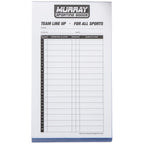 Murray Sporting Goods Baseball/Softball Lineup Cards - 30 Games With 16 Player Roster Lineup Sheet (4-Part Carbon Copies)