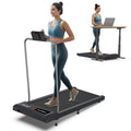 Walking Pad Treadmill With Handle Bar, Under Desk Treadmills For Home Small Office, 5.0 Mph Walking Pads With 10% Incline, Porta