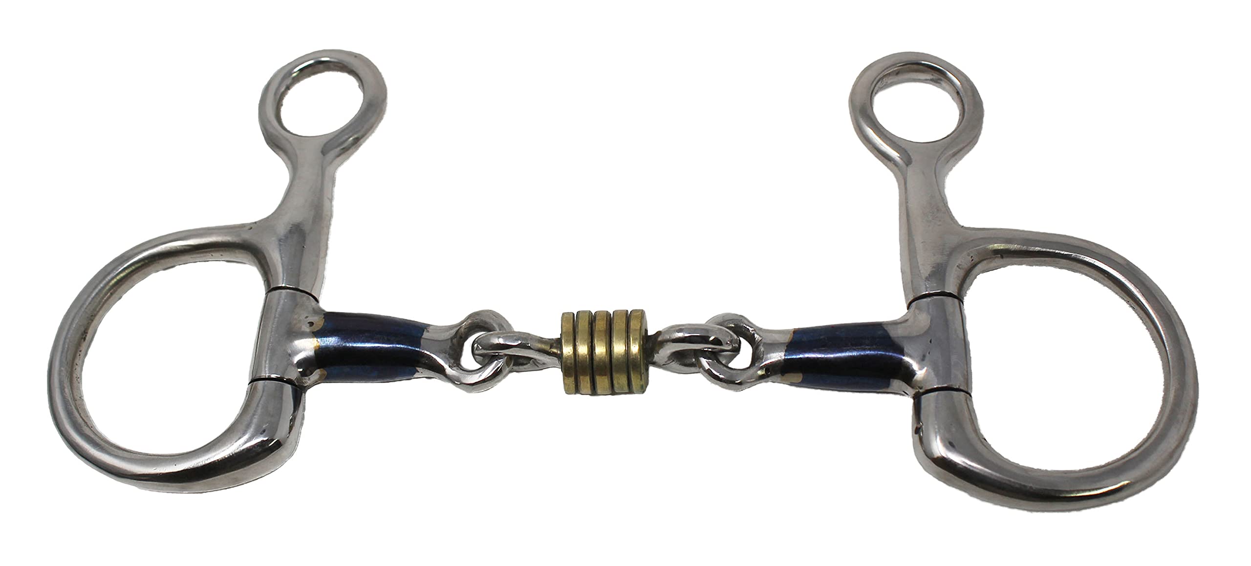 Prorider Stainless Steel 5.5'' 3-Piece Dog Bone Snaffle Baucher Bit W/Copper Rings 35433C