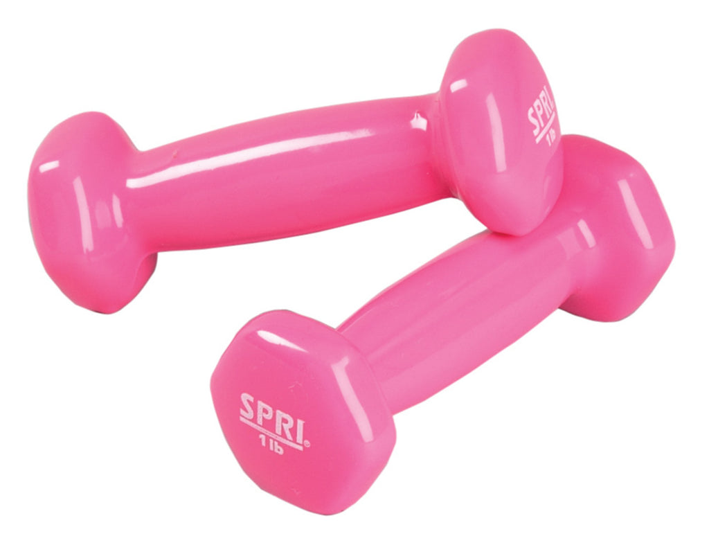Dumbbells Hand Weights Set Of 2-1 Lb Vinyl Coated Exercise & Fitness Dumbbell For Home Gym Equipment Workouts Strength Training 
