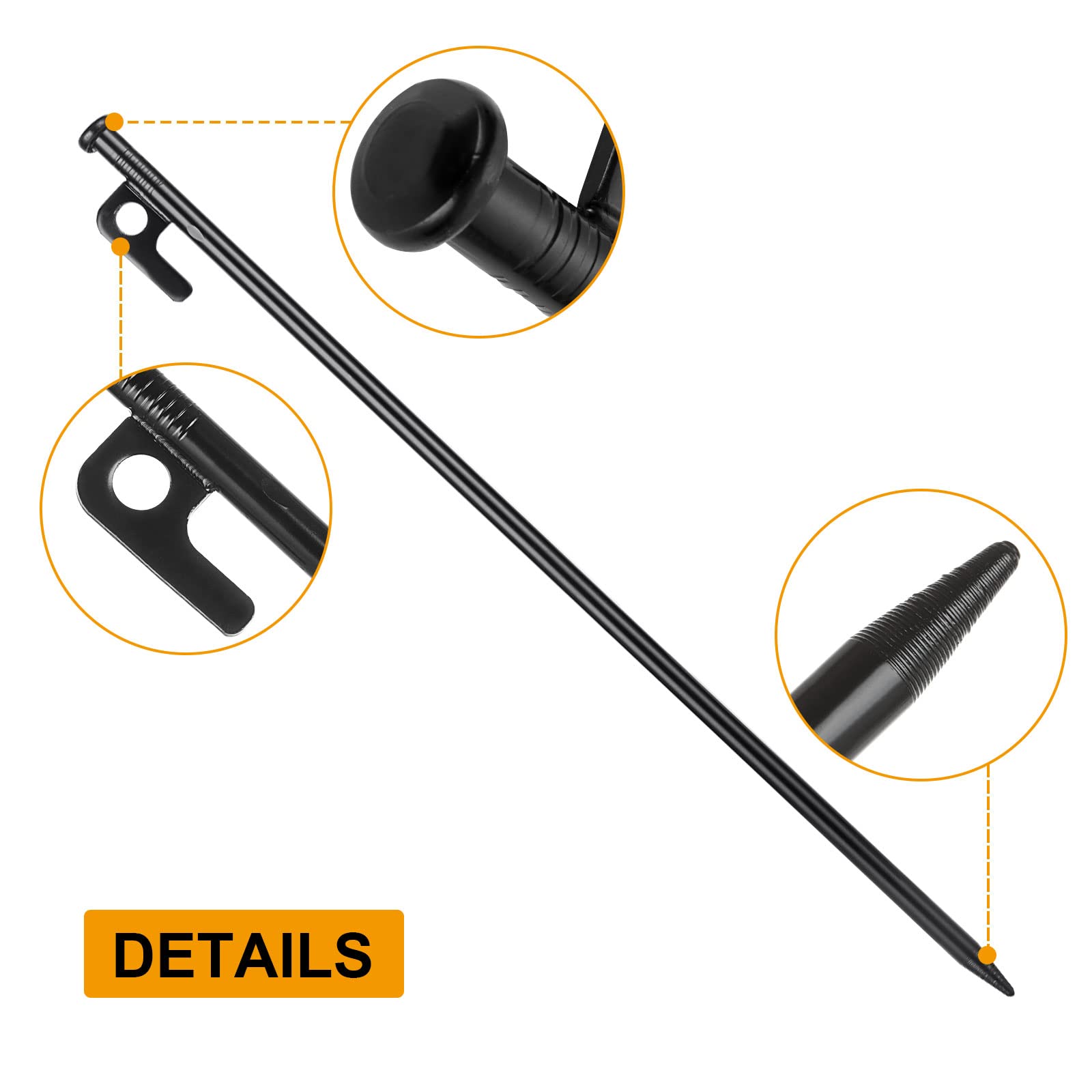 Abuff 12 Pcs 16 Inch Tent Stakes Heavy Duty Metal Tent Pegs