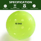 A11N S40 Outdoor Pickleball Balls- Usapa Approved, 3-Pack, Neon Green