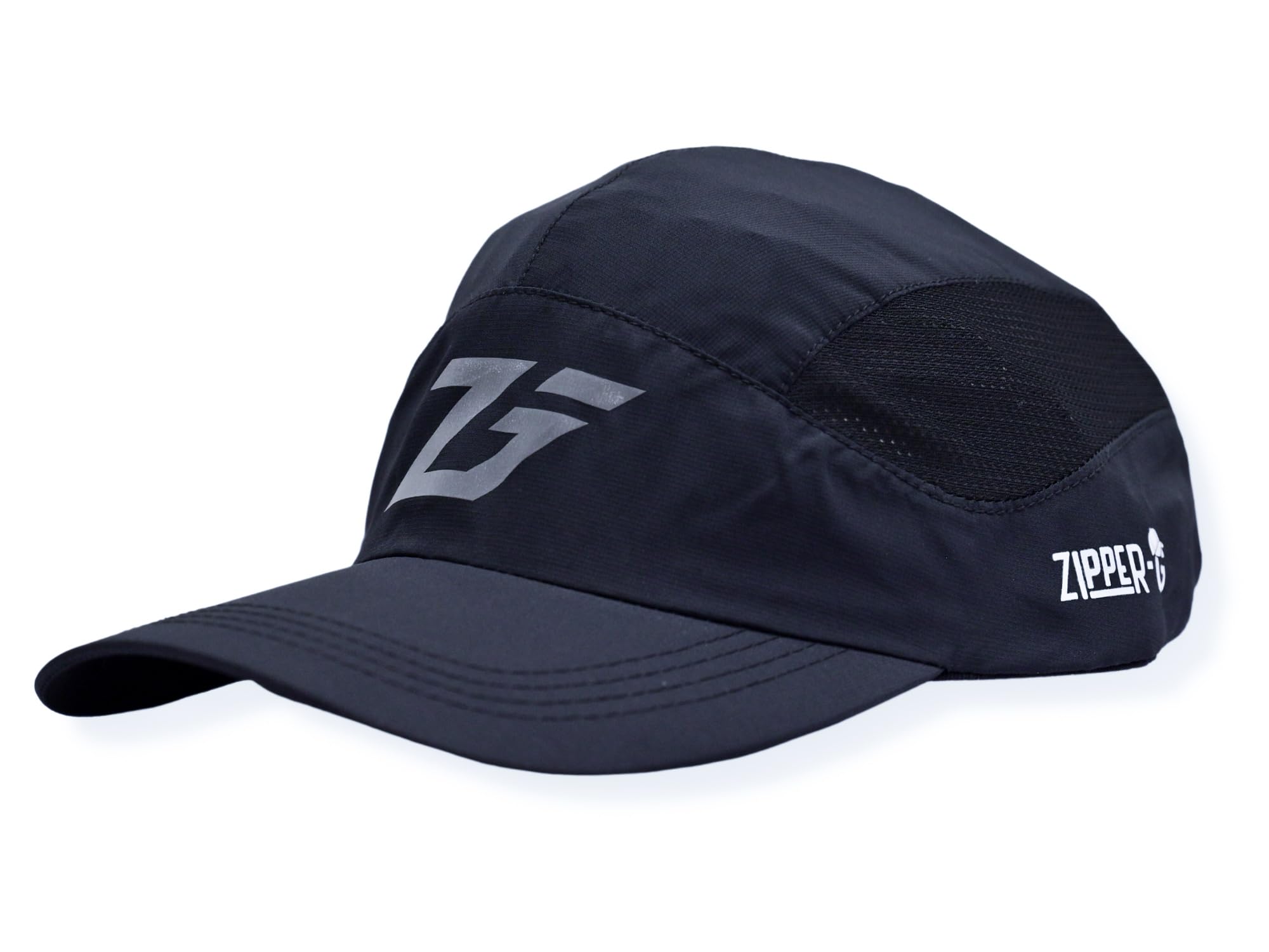 ZipperG Unisex Polyester Water Resistant Quick Dry Lightweight Breathable Cap For Sports Running Activity Black, Free Size
