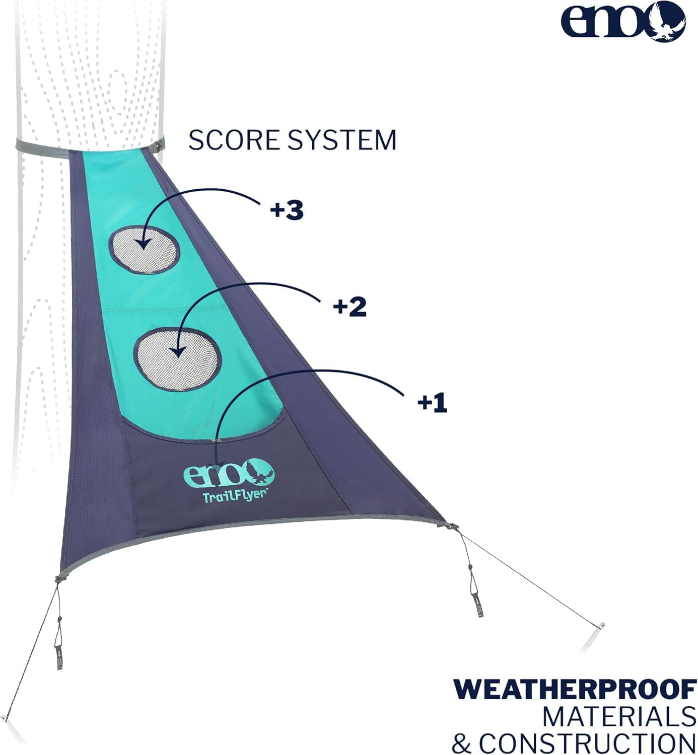 Eno - Trailflyer Outdoor Game - Outdoor Accessories For Hiking, Camping, Beach, And Festivals - Navy/Seafoam