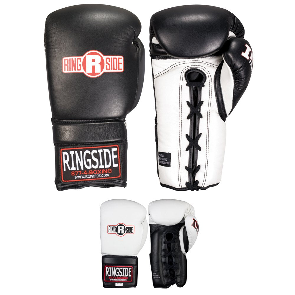 Ringside Imf Tech Sparring Boxing Lace Up Gloves (Black, 14-Ounce)