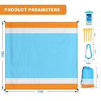 Famstar Beach Blanket Oversized Extra Large78 X 81'',Waterproof Sandproof Beach Blanket 1-7 Adults Lightweight Durable For Trave