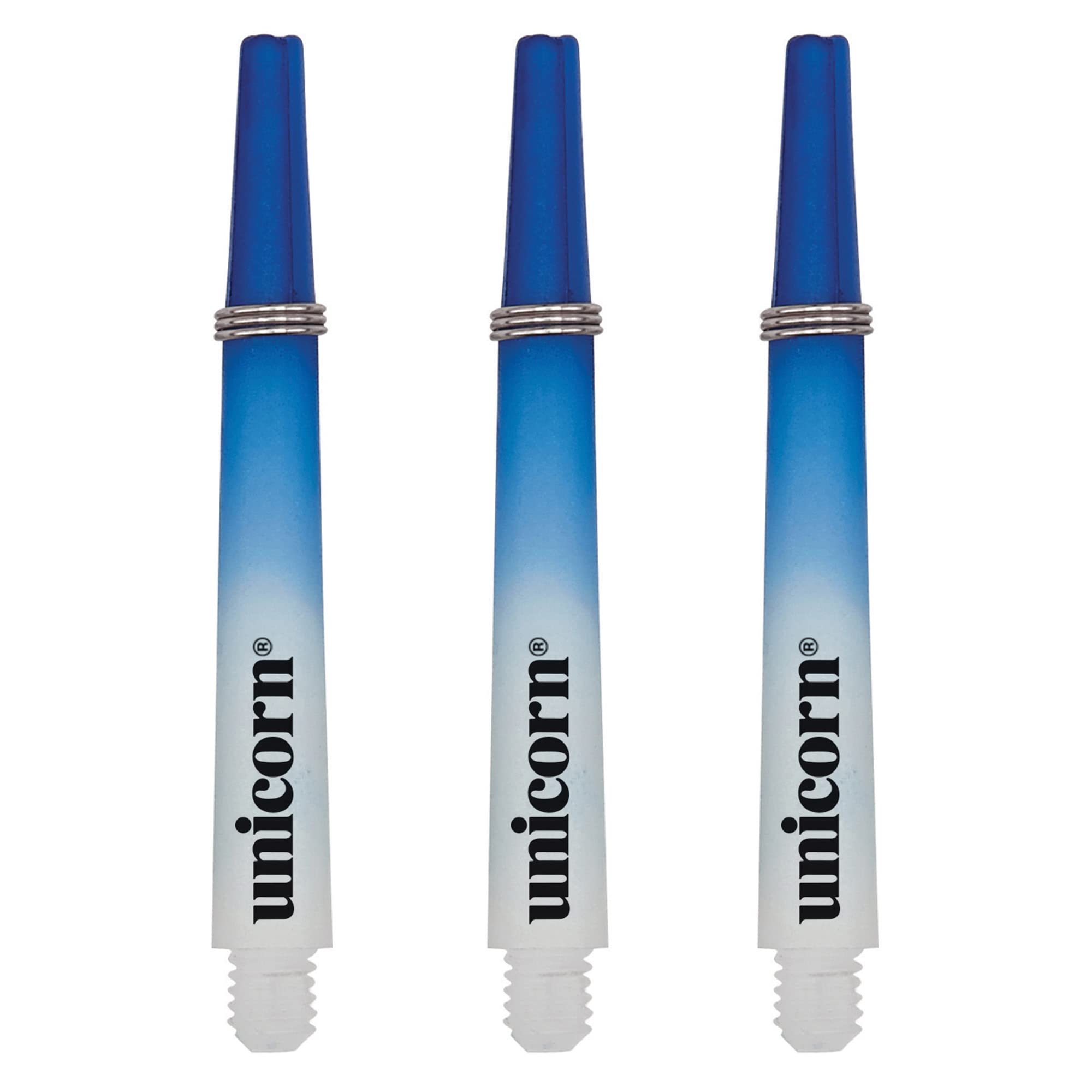 Unicorn Dart Shafts | Gripper 3 Two-Tone | Durable Nylon | Blue & White | 3 Stems | Short 34.4 mm