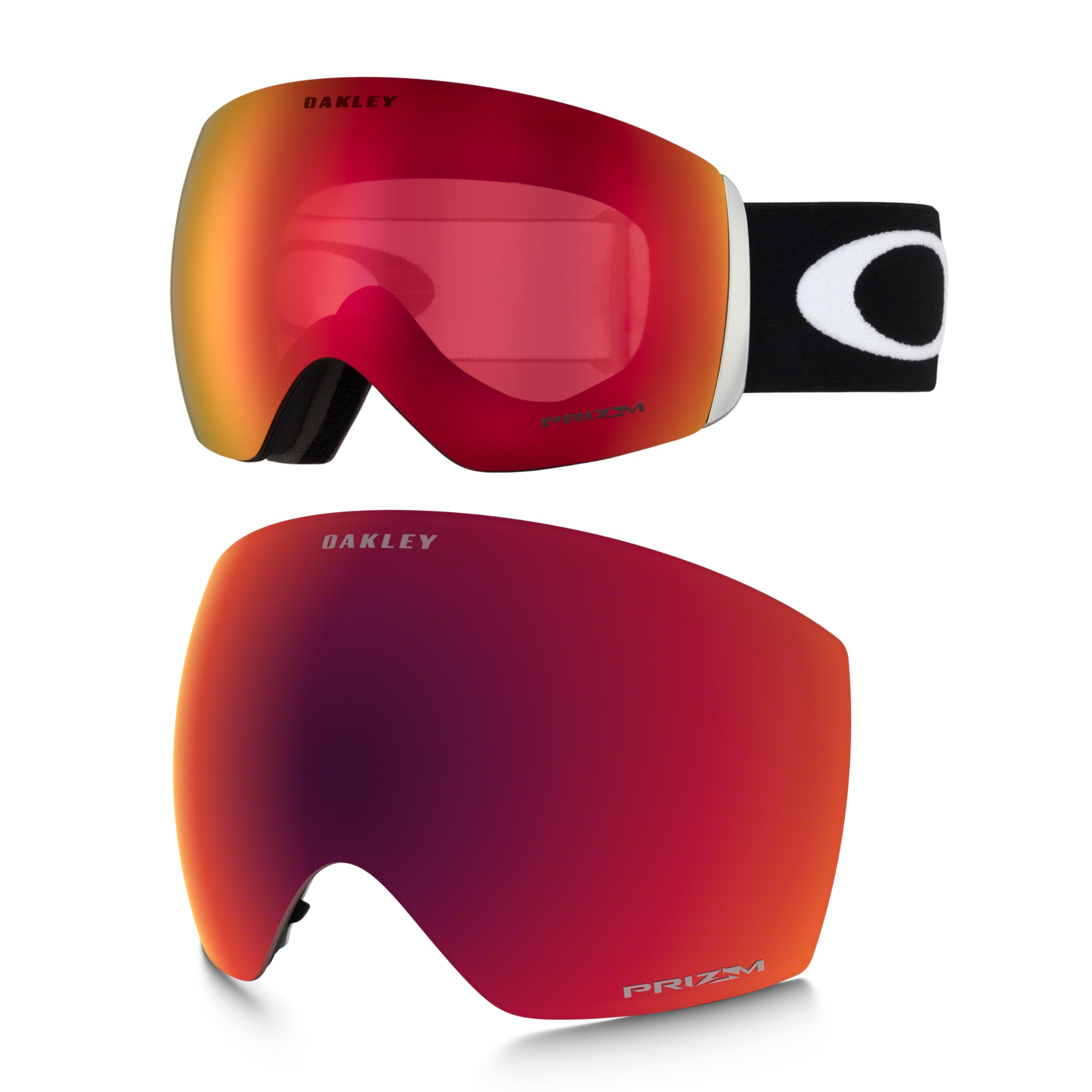 Oakley Flight Deck Large Prizm Torch Iridium Replacement Lenses OO7050 Ski Goggles for Men for Women+ Bundle Microfiber Pouch