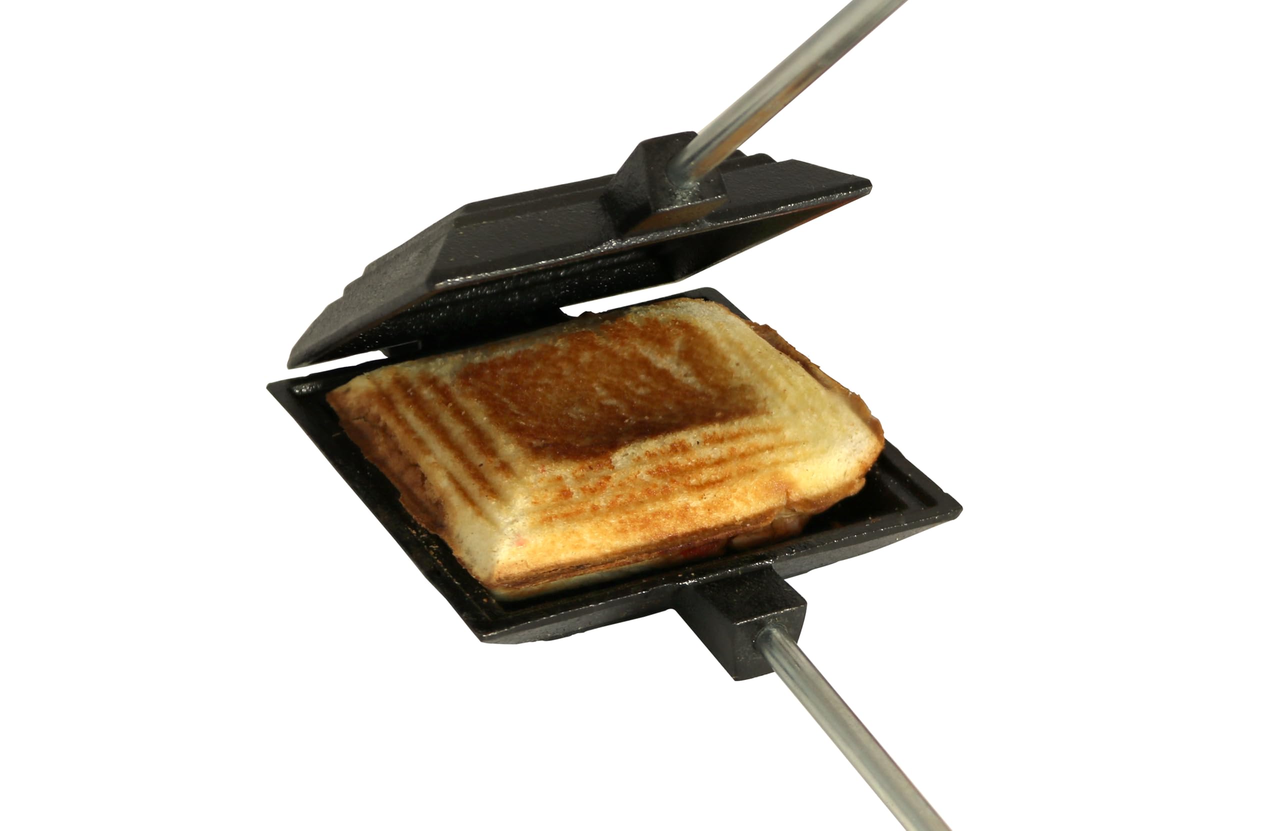 Coghlans Cast Iron Camp Cooker - Pre-Seasoned Pie Iron Sandwich Maker with Heat-Resistant, Removable Handles, Easy-to-Clean for