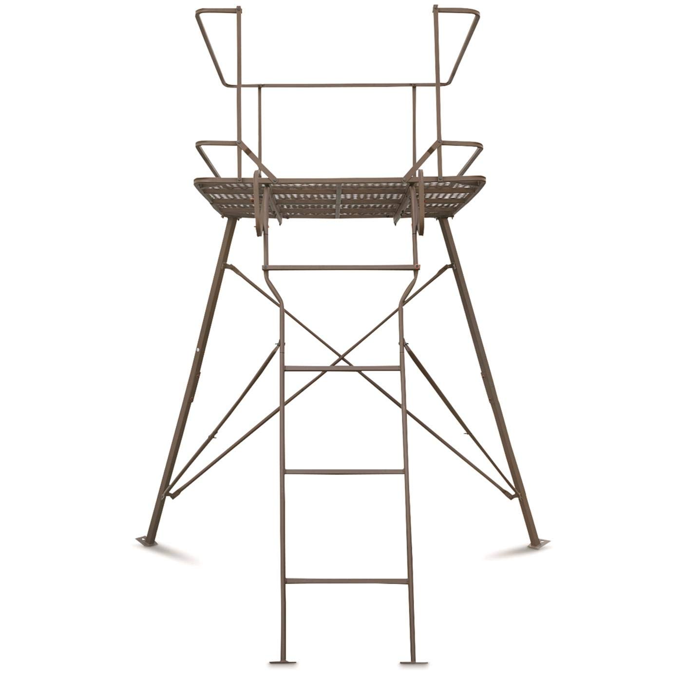 Guide Gear 6 Foot Tripod Hunting Tower Blind, 2-Man Stand Elevated, Hunting Gear Equipment Accessories, 4 By 4