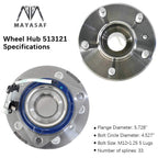 Mayasaf 513121X2 Axle Bearing Front Wheel Hub And Bearing Assembly 5 Lug Wabs For Chevy Impala Venture, For Buick Century, For C