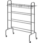 Vevor Basketball Rack, 4-Layers Rolling Basketball Shooting Training Stand, Sports Equipment Storage Organizer With Wheels, Hook