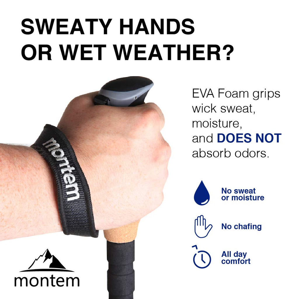 Montem Ultra Light 100% Carbon Fiber Trekking, Walking, And Hiking Poles For Backpacking Gear - One Pair (2 Poles) - Lightweight