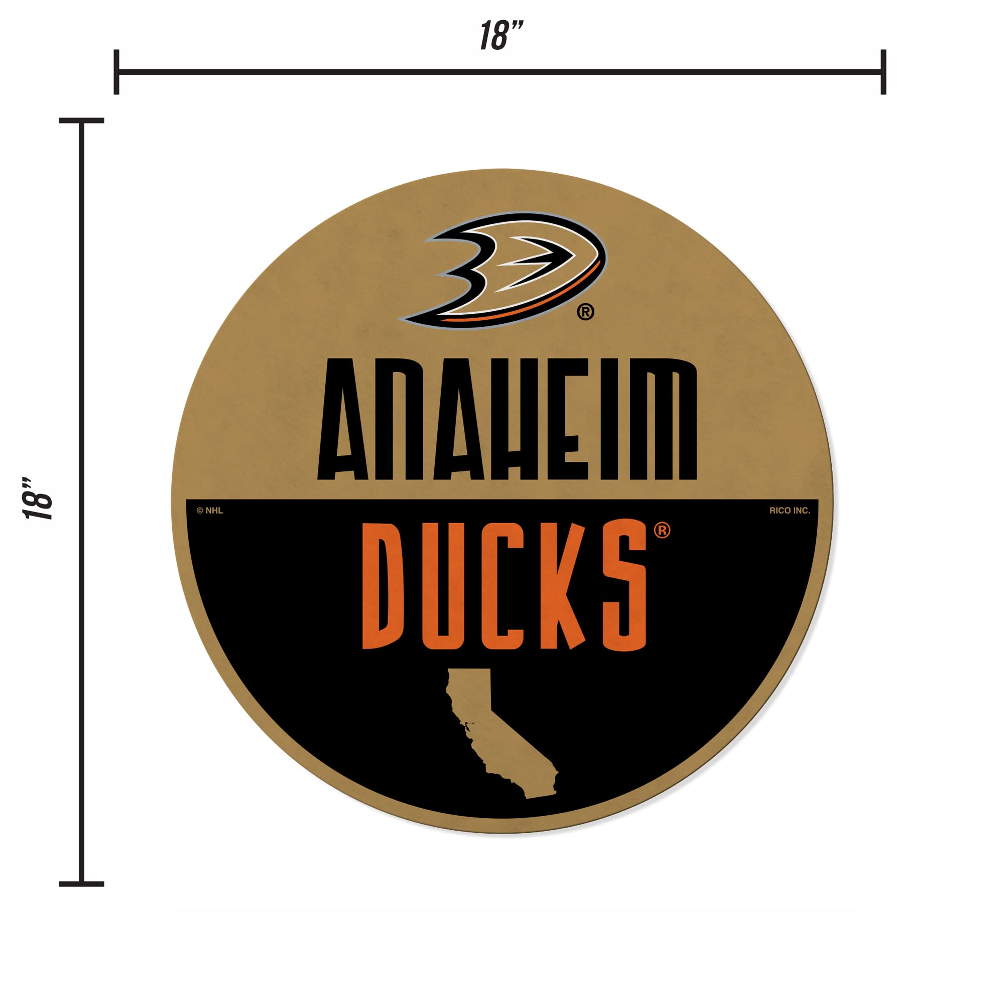 Rico Industries Nhl Hockey Anaheim Ducks Classic Shape Cut Pennant - Home And Living Room D  Cor - Soft Felt Ez To Hang