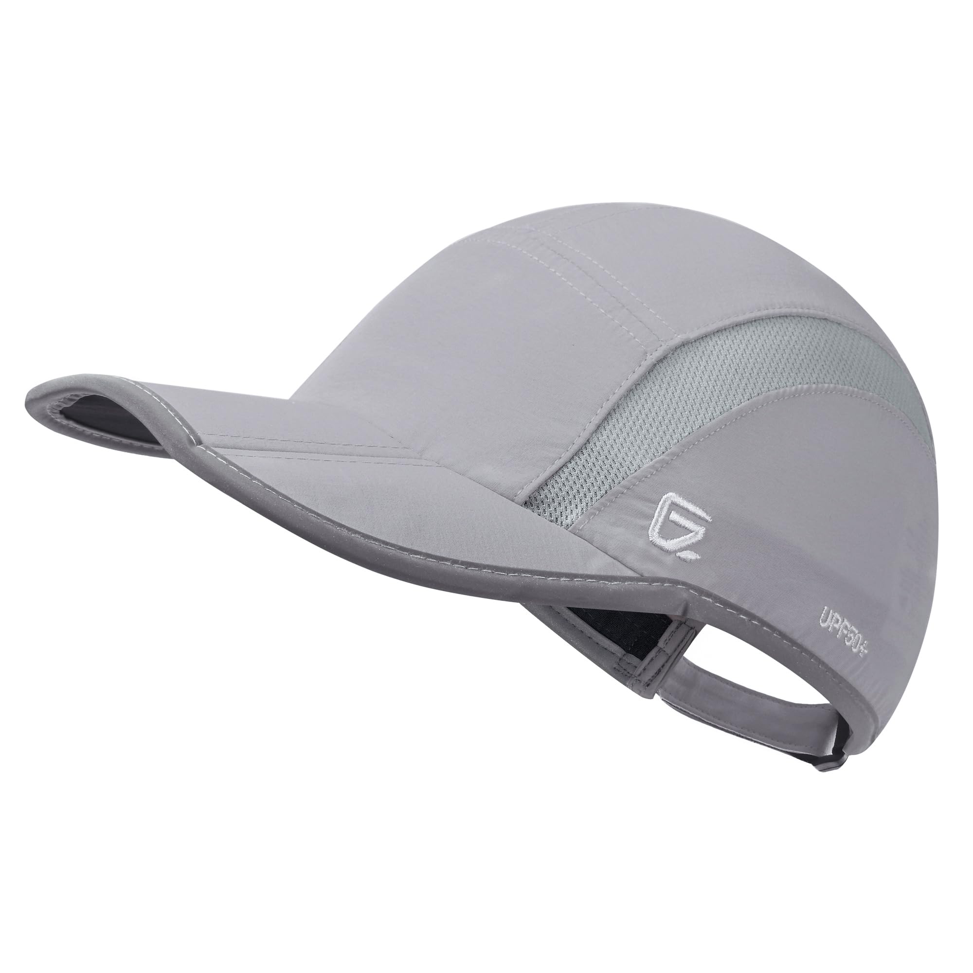 Gadiemkensd Baseball Cap Nylon Running Cap Outdoor Sports Hat Adjustable Quick Drying Reflective Foldable 40+ Upf Inhibit Uv Mes