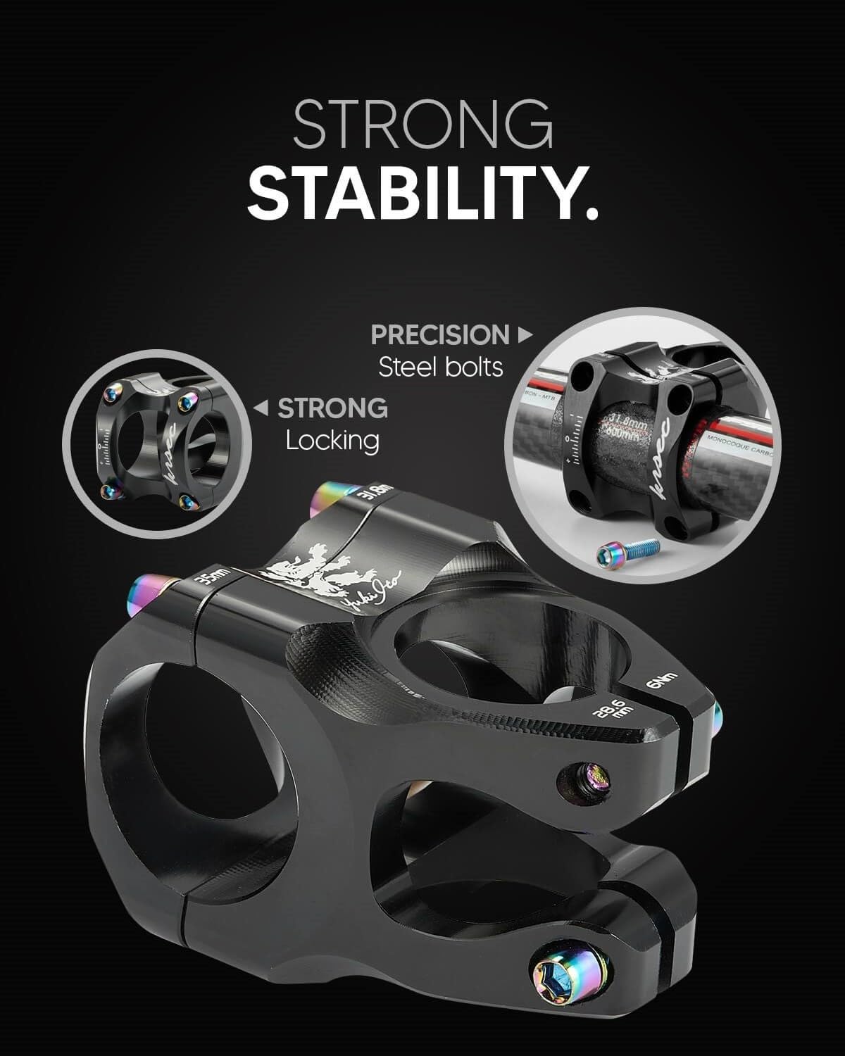 Bike Stem 31.8 * 35Mm Bike Handlebars Short Stems 1 1/8 Lightweight Cnc Aluminum For Trail Enduro Am Xc All-Mountain Bike - Blac