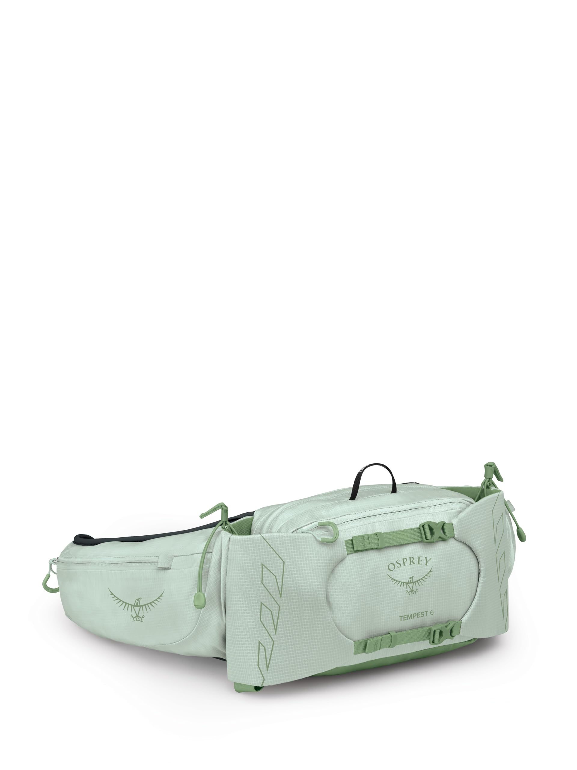 Osprey Tempest 6L Womens Lumbar Hiking Waist Pack - Fanny Pack with Water Bottle Holders, Frosty Mint Green/Botanica, Extended 