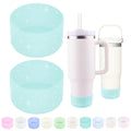 Worbss 2 Pack Aqua Glitter Silicone Boot Sleeve For Stanley Cup 40Oz Accessories For Hydro Flask 18-24Oz And More Wide Mouth Wat