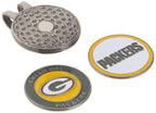 Team Golf Nfl Green Bay Packers Cap Clip With 2 Golf Ball Markers Golf Cap Clip With 2 Removable Double-Sided Enamel Magnetic Ba