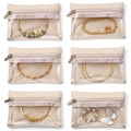 Pack of 5 Jewellery Pouches | Transparent Zip Lock Bags for Jewellery Storage, Makeup, Cosmetics & Travel Accessories Organizer