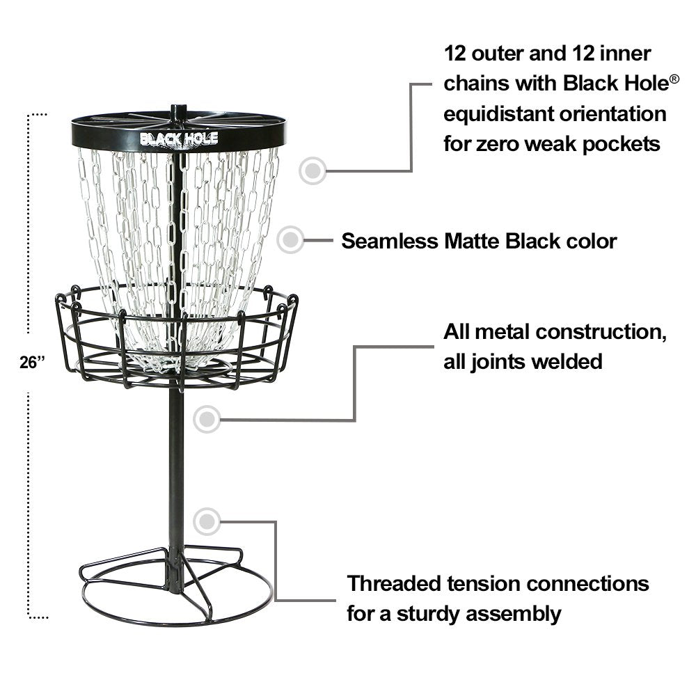 Mvp Disc Sports Black Hole Mini 24-Chain Disc Golf Basket Target