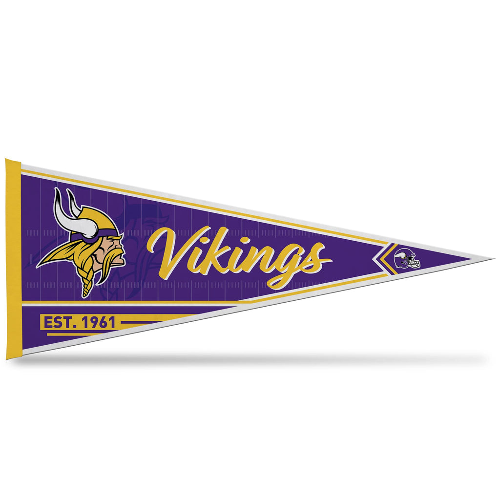 Rico Industries Nfl Football Minnesota Vikings Classic 12'' X 30'' Felt Wall D  Cor Pennant - Great For Home/Bed Room/Man Cave D