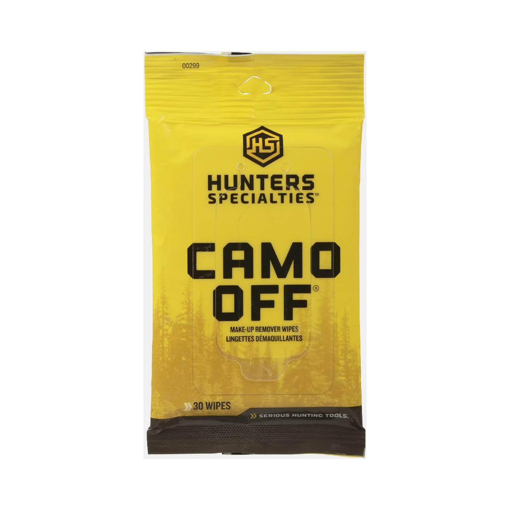 Hunters Specialties Camo Off Makeup Remover Wipes, 30 Per Pack - Pocket Size Easy-To-Use Hunting Concealment Face Makeup Cleansi
