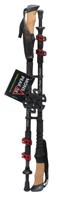 Mons Peak Ix Tiger Paw Carbon Trekking Poles, Black, Adjustable Height