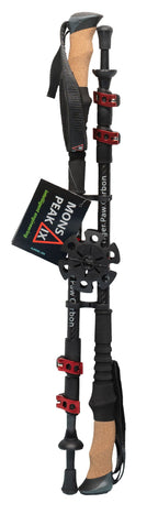 Mons Peak Ix Tiger Paw Carbon Trekking Poles, Black, Adjustable Height