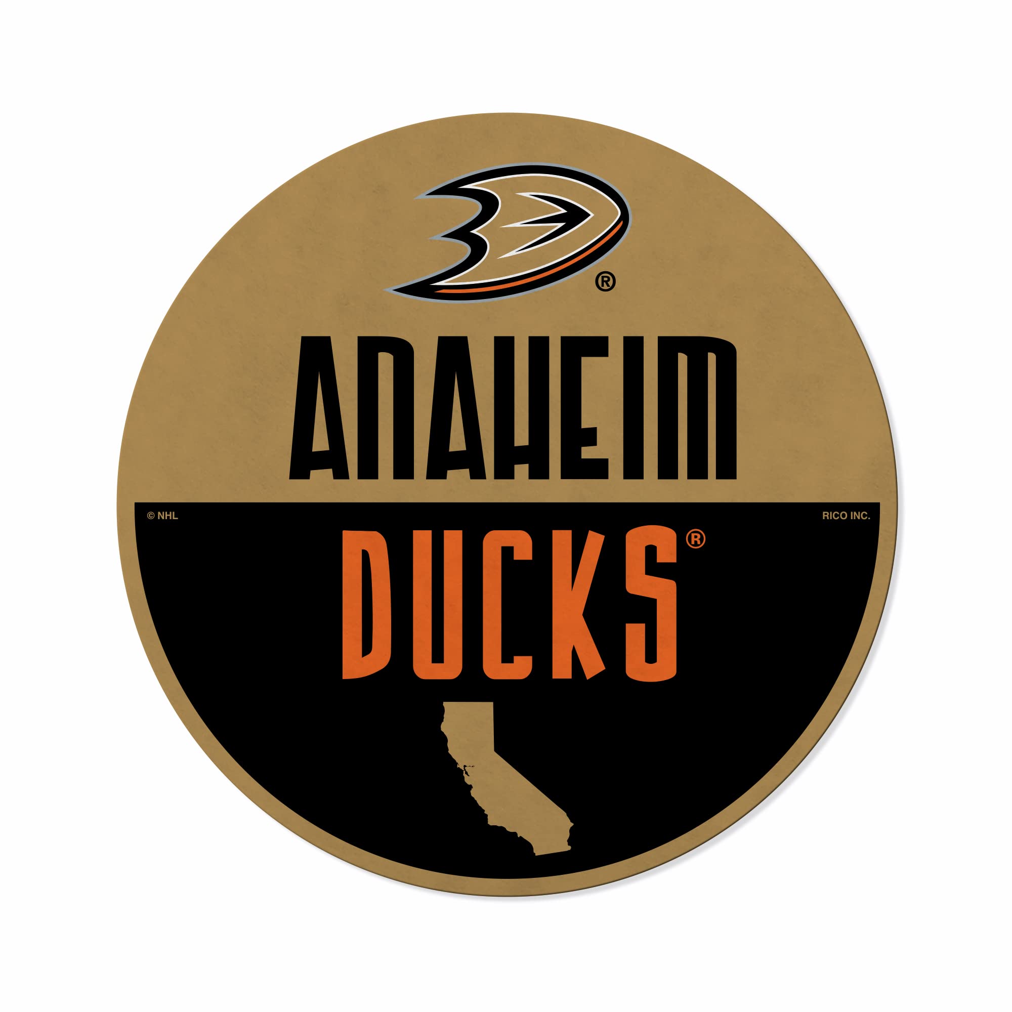 Rico Industries Nhl Hockey Anaheim Ducks Classic Shape Cut Pennant - Home And Living Room D  Cor - Soft Felt Ez To Hang
