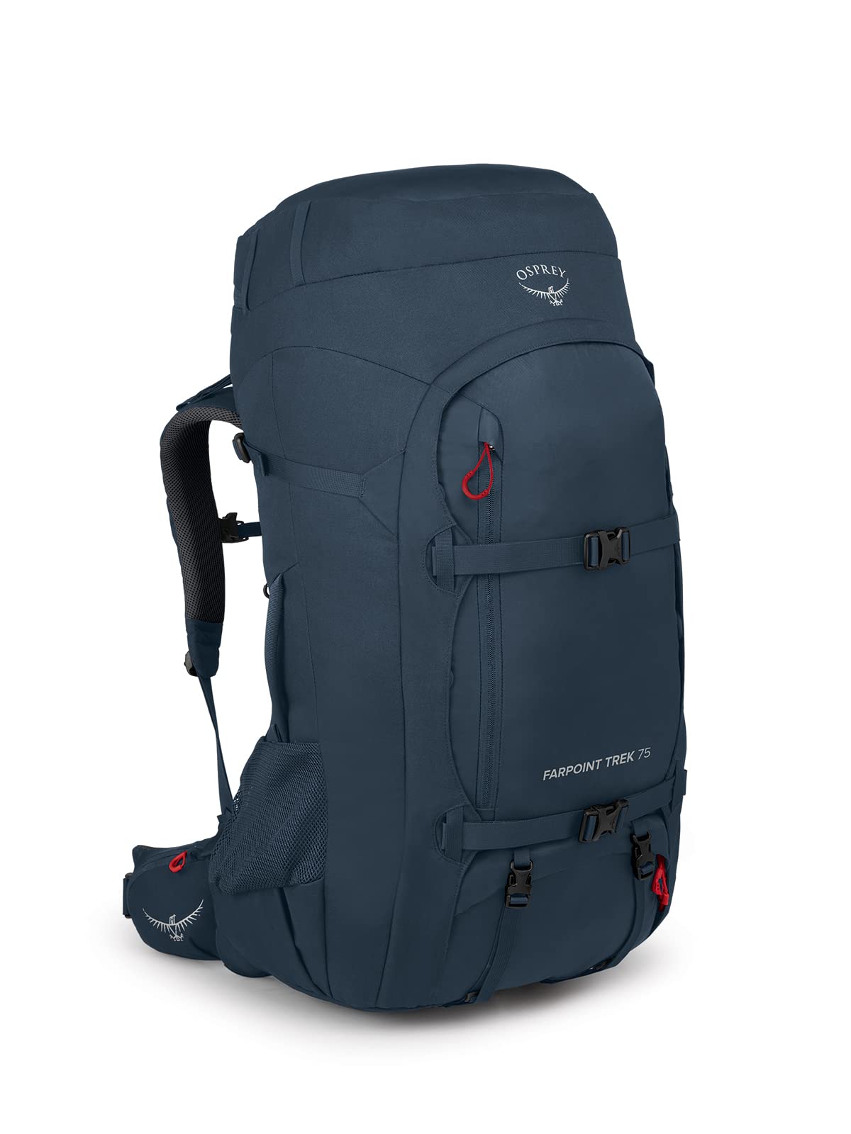 Osprey Farpoint Trek 75L Mens Travel Backpack, Muted Space Blue