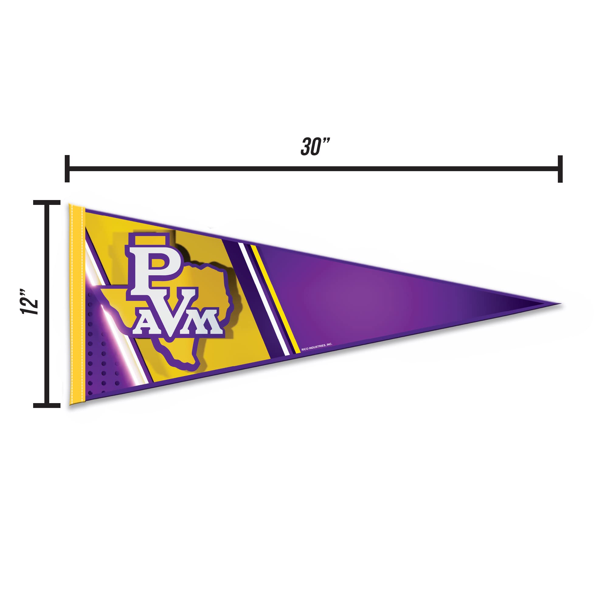 Rico Industries Ncaa Prairie View A&M Panthers Primary 12'' X 30'' Felt Wall D  Cor Pennant - Great For Home/Bed Room/Man Cave D