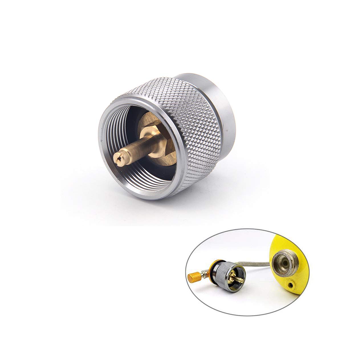 Hamans Propane Adapter Camping Stove Adapter Gas Adapter Converter Outdoor Propane Small Tank Input En417 Valve Output Cylinder 