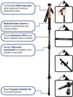 Montem Ultra Strong Trekking Poles, Black (Matte) , One Pair