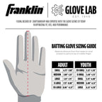 Franklin Sports Mlb Batting Gloves - 2Nd Skinz Youth Batting Gloves - Baseball + Softball Gear - Kids White/Navy Pair - Youth Me