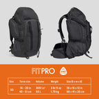 Kelty Redwing 50 - 50 Liter Internal Frame Backpack For Hiking, Backpacking, Travel, Hip Belt, Tailored Fit, 2023 (Blackout)