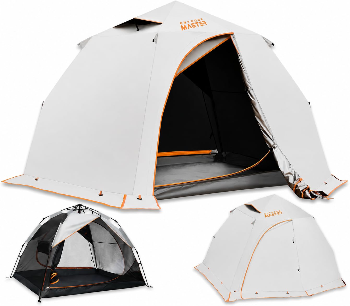 OutdoorMaster 2 Person Camping Tent, 4 Seasons Lightweight Backpacking Canopy, Waterproof and Weatherproof Sun Shelter, Double L