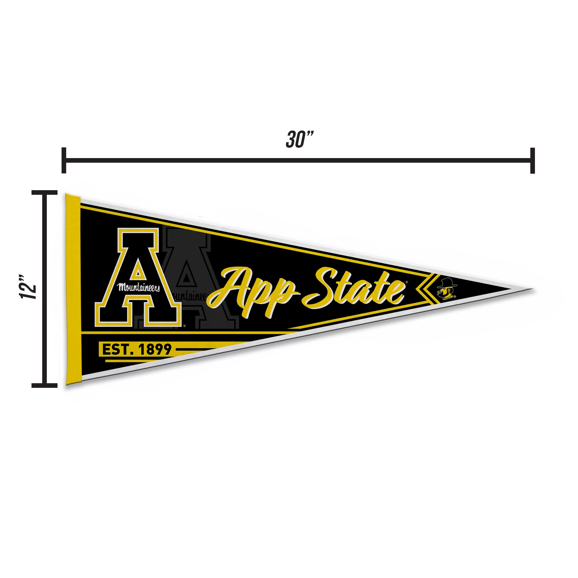 Rico Industries Ncaa Appalachian State Mountaineers Classic 12'' X 30'' Felt Wall D  Cor Pennant - Great For Home/Bed Room/Man C