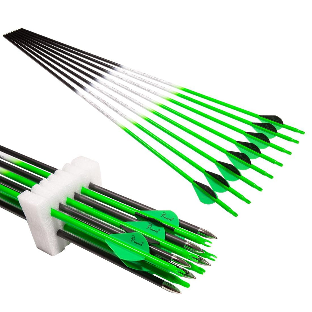 Qunying Archery Carbon Arrow 28 Inch 300 340 350 400 Spine Practice Hunting Arrows For Compound Recurve Bow 12Pcs Spine 400