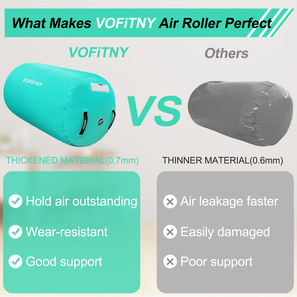 Vofitny Inflatable Gymnastics Air Mat Tumbling Track With Air Barrel Octagon Mat With Pump For Home/Gym