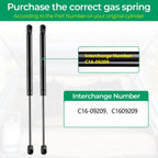 C1609209 16 Inch 38Lb169N Gas Struts Shocks Spring Lift Support For Leer Camper Shell Rear Windows Door Truck Topper Cap Toolbox