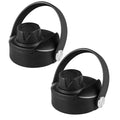 Vmini Twist Lid - Compatible with Hydro Flask & Most Wide Mouth Bottles - Flexible Handle, Easy to Carry - Black - 2 Pack