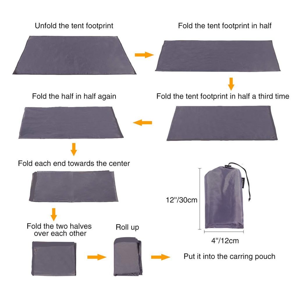 Redcamp Waterproof Camping Tent Tarp - 83'' X83'', 4 In 1 Multifunctional Tent Footprint For Camping, Hiking And Survival Gear,