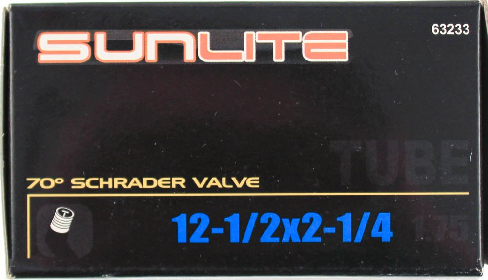 Sunlite Bicycle Tube 12-1/2 X 2-1/4 (1.75) Angled 70 Degree Schrader Valve