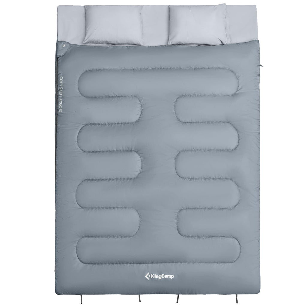 Kingcamp 87 X 59 Inch 2 Person Waterproof Cold Weather Family Warm Sleeping Bag For Adults With 2 Pillows For Winter Camping And