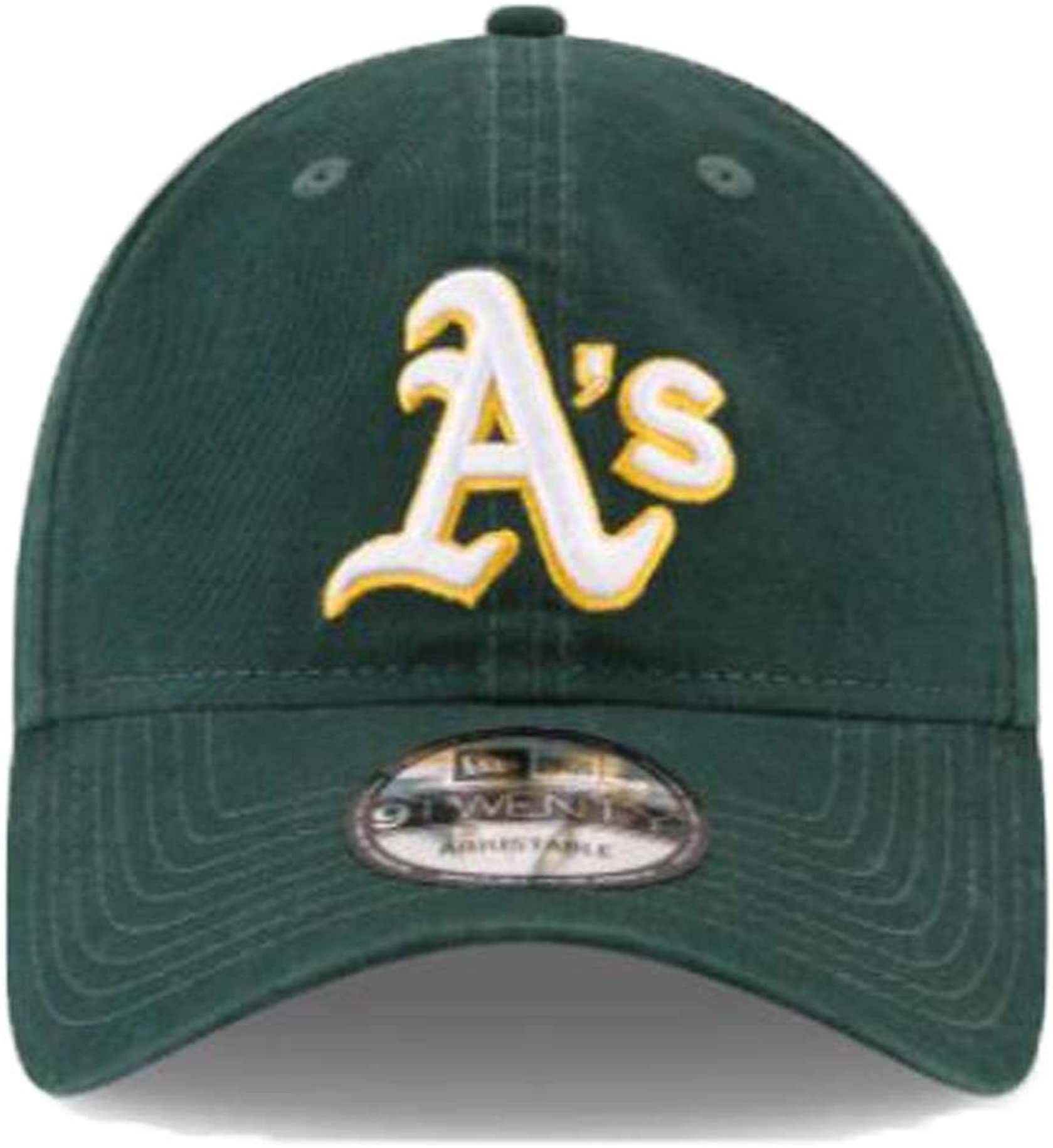 New Era Mlb Core Classic 9Twenty Home Team Color Adjustable Hat Cap One Size Fits All (Us, Alpha, One Size, Oakland Athletics Gr