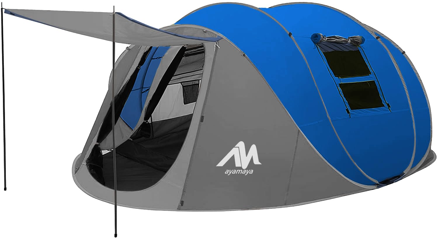 AYAMAYA Pop Up Tent 6 Person Easy Pop Up Tents for Camping with Vestibule, Double Layer Waterproof Instant Setup Popup Tent Big 